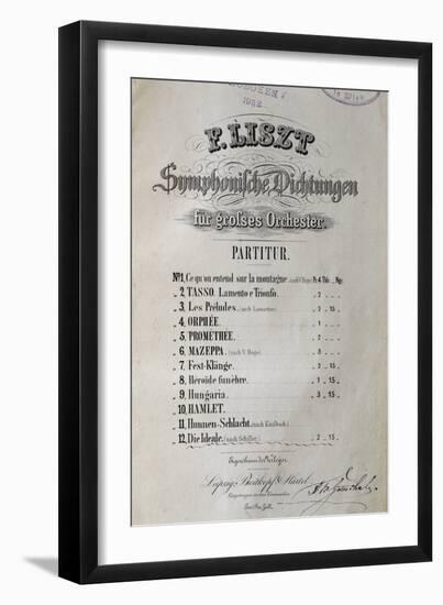 Title Page of Score for Symphony Ideal for Large Orchestra-Franz Liszt-Framed Giclee Print