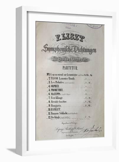 Title Page of Score for Symphony Ideal for Large Orchestra-Franz Liszt-Framed Giclee Print