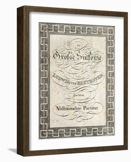 Title Page of Score for Symphony No 8 in F Major, Opus 93, 1812-1813-Ludwig Van Beethoven-Framed Giclee Print