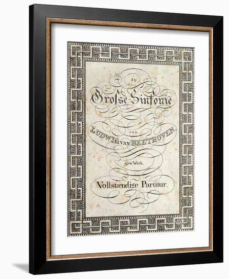 Title Page of Score for Symphony No 8 in F Major, Opus 93, 1812-1813-Ludwig Van Beethoven-Framed Giclee Print