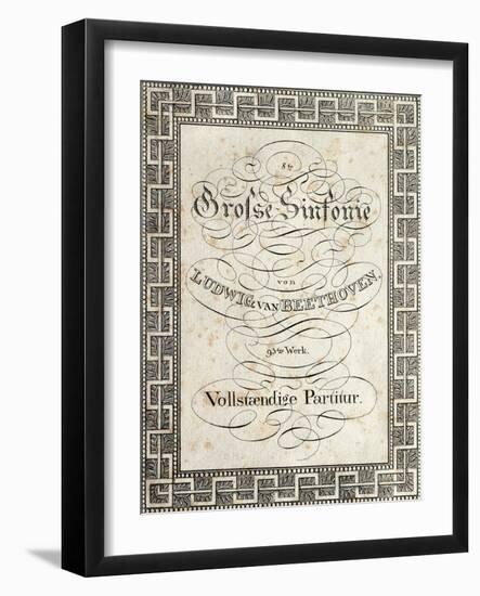 Title Page of Score for Symphony No 8 in F Major, Opus 93, 1812-1813-Ludwig Van Beethoven-Framed Giclee Print