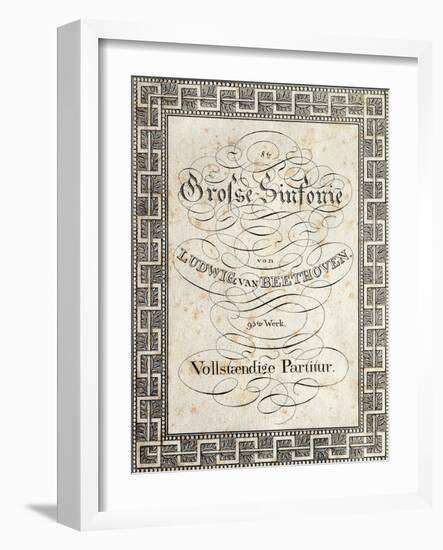 Title Page of Score for Symphony No 8 in F Major, Opus 93, 1812-1813-Ludwig Van Beethoven-Framed Giclee Print