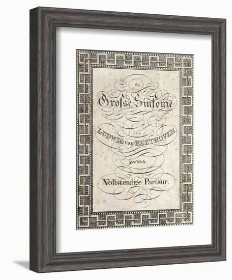 Title Page of Score for Symphony No 8 in F Major, Opus 93, 1812-1813-Ludwig Van Beethoven-Framed Giclee Print