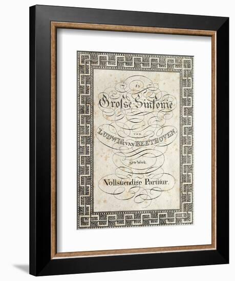 Title Page of Score for Symphony No 8 in F Major, Opus 93, 1812-1813-Ludwig Van Beethoven-Framed Giclee Print