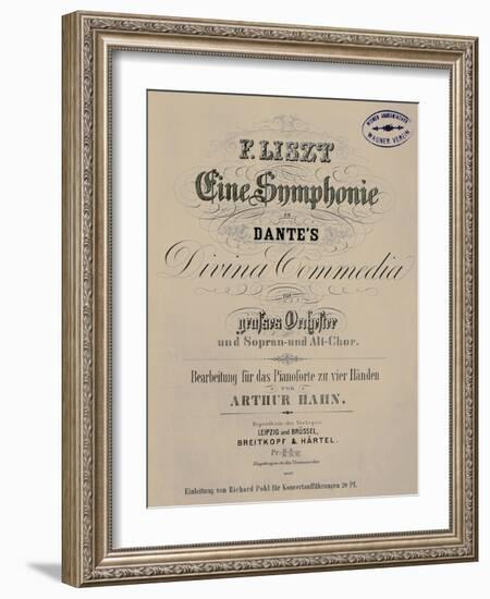 Title Page of Score for Symphony to Dante's Divine Comedy or Dante-Symphony, 1855-1856-Franz Liszt-Framed Giclee Print