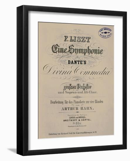 Title Page of Score for Symphony to Dante's Divine Comedy or Dante-Symphony, 1855-1856-Franz Liszt-Framed Giclee Print