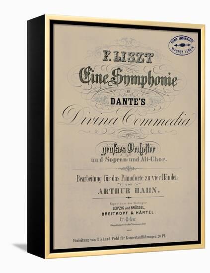 Title Page of Score for Symphony to Dante's Divine Comedy or Dante-Symphony, 1855-1856-Franz Liszt-Framed Premier Image Canvas