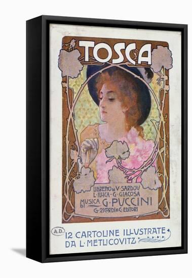 Title Page of Score Sheet for the Opera Tosca by Puccini, c.1910-Italian School-Framed Premier Image Canvas