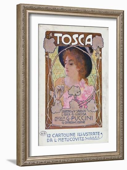 Title Page of Score Sheet for the Opera Tosca by Puccini, c.1910-Italian School-Framed Giclee Print