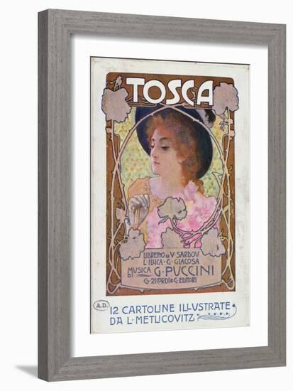 Title Page of Score Sheet for the Opera Tosca by Puccini, c.1910-Italian School-Framed Giclee Print