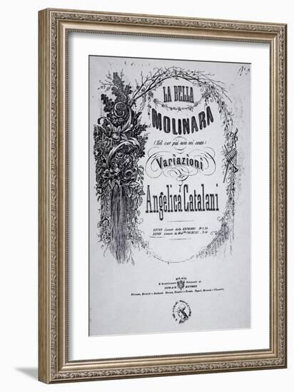 Title Page of Sheet Music for Beautiful Miller-Woman, Variation by Angelica Catalani-null-Framed Giclee Print