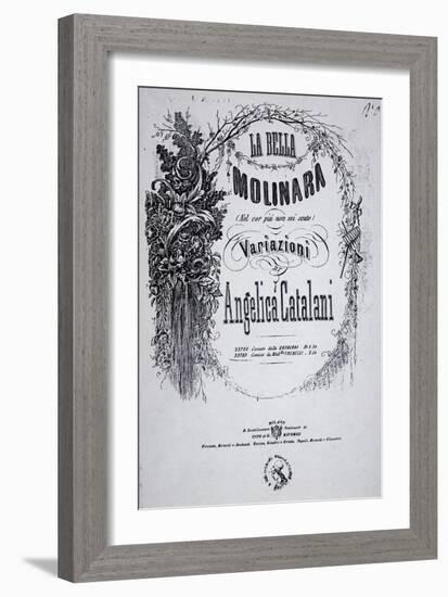 Title Page of Sheet Music for Beautiful Miller-Woman, Variation by Angelica Catalani-null-Framed Giclee Print