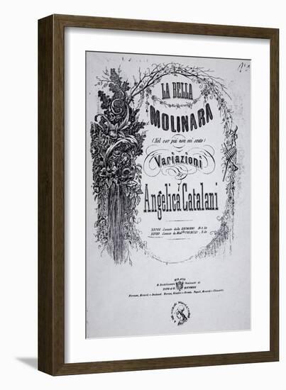 Title Page of Sheet Music for Beautiful Miller-Woman, Variation by Angelica Catalani-null-Framed Giclee Print