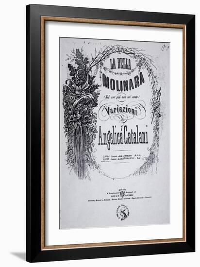 Title Page of Sheet Music for Beautiful Miller-Woman, Variation by Angelica Catalani-null-Framed Giclee Print