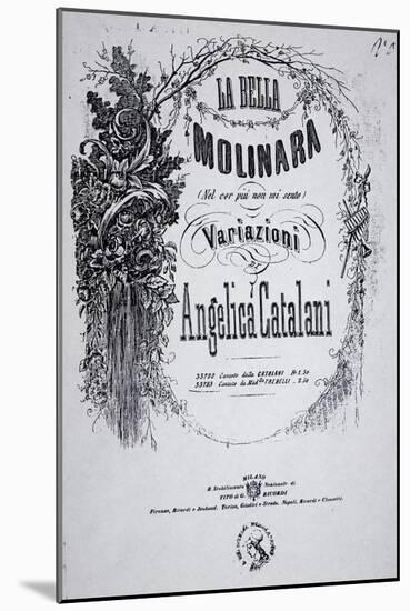 Title Page of Sheet Music for Beautiful Miller-Woman, Variation by Angelica Catalani-null-Mounted Giclee Print