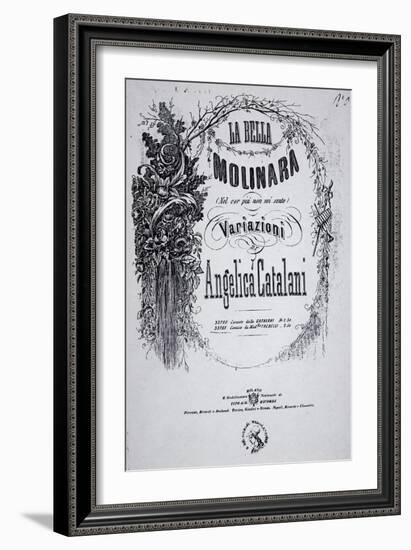 Title Page of Sheet Music for Beautiful Miller-Woman, Variation by Angelica Catalani-null-Framed Giclee Print