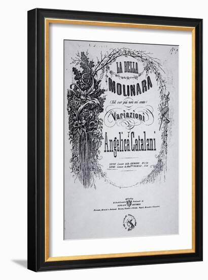 Title Page of Sheet Music for Beautiful Miller-Woman, Variation by Angelica Catalani-null-Framed Giclee Print