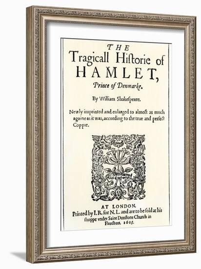 Title Page of the 1605 Hamlet by William Shakespeare-null-Framed Giclee Print