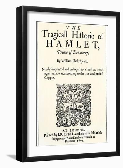 Title Page of the 1605 Hamlet by William Shakespeare-null-Framed Giclee Print