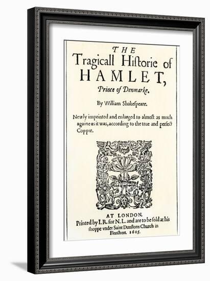 Title Page of the 1605 Hamlet by William Shakespeare-null-Framed Giclee Print