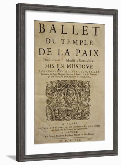 Title Page of the Ballet of the Tempio Della Pace-null-Framed Giclee Print