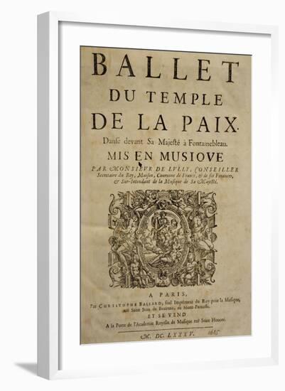 Title Page of the Ballet of the Tempio Della Pace-null-Framed Giclee Print