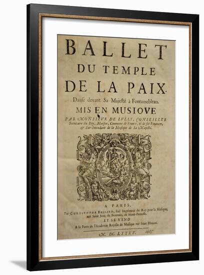 Title Page of the Ballet of the Tempio Della Pace-null-Framed Giclee Print