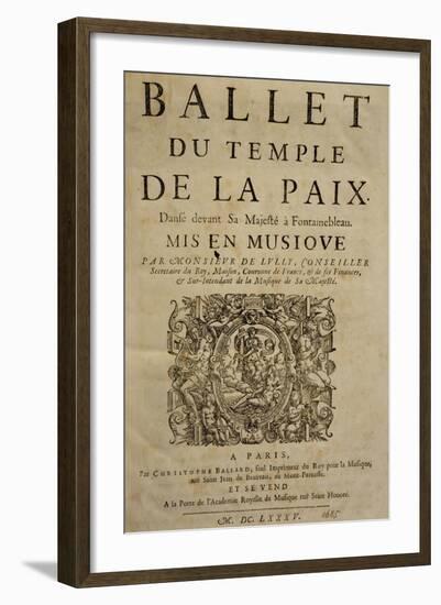 Title Page of the Ballet of the Tempio Della Pace-null-Framed Giclee Print