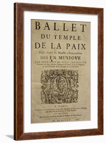 Title Page of the Ballet of the Tempio Della Pace-null-Framed Giclee Print