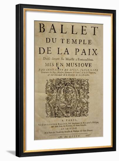 Title Page of the Ballet of the Tempio Della Pace-null-Framed Giclee Print