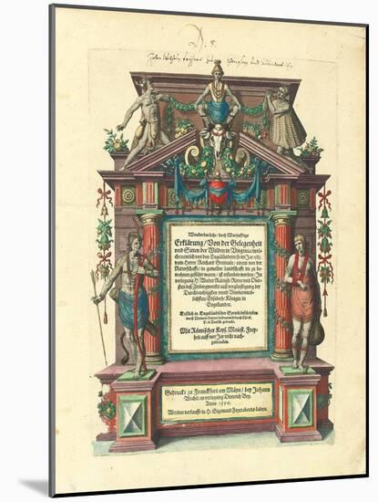 Title Page of the First Edition in German of the First Part of 'Great Voyages: America', 1590-Theodore de Bry-Mounted Giclee Print