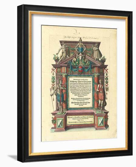 Title Page of the First Edition in German of the First Part of 'Great Voyages: America', 1590-Theodore de Bry-Framed Giclee Print