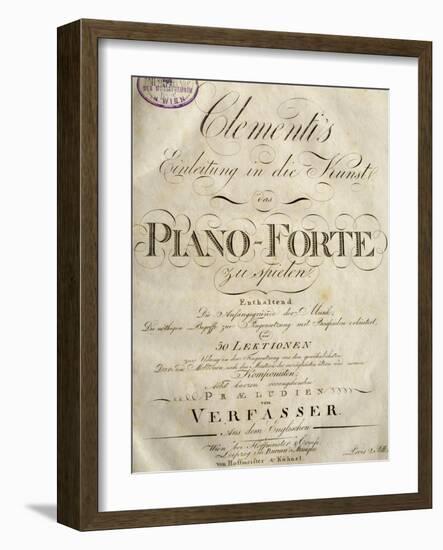 Title Page of the Introduction to the Art of Playing the Piano-Muzio Clementi-Framed Giclee Print