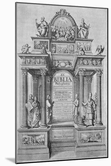 'Title-Page of Walton's Polyglot Bible', 1657, (1904)-Wenceslaus Hollar-Mounted Giclee Print