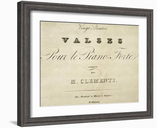 Title Page of Waltz for Piano-Muzio Clementi-Framed Giclee Print