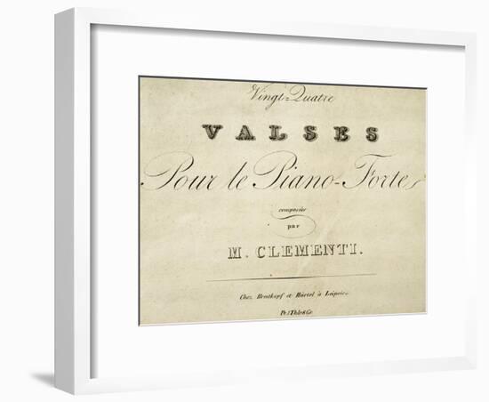 Title Page of Waltz for Piano-Muzio Clementi-Framed Giclee Print