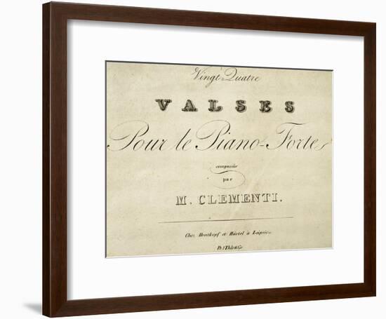 Title Page of Waltz for Piano-Muzio Clementi-Framed Giclee Print