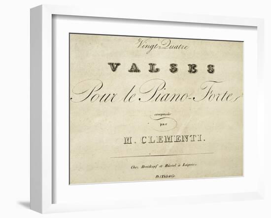 Title Page of Waltz for Piano-Muzio Clementi-Framed Giclee Print