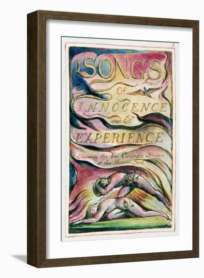 Title Page: Plate 1 from 'Songs of Innocence and of Experience' C.1815-26-William Blake-Framed Giclee Print