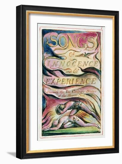 Title Page: Plate 1 from 'Songs of Innocence and of Experience' C.1815-26-William Blake-Framed Giclee Print