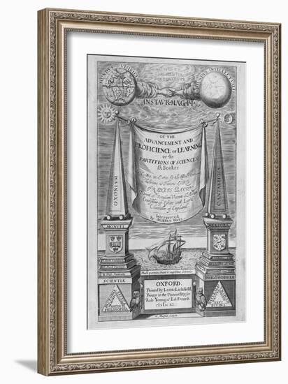 Title-Page to 'Of the Advancement and Proficience of Learning' by Francis Bacon, 1640-William Marshall-Framed Giclee Print