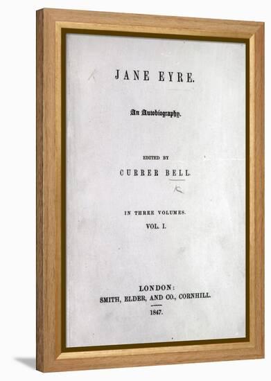 Title Page to the First Edition of 'Jane Eyre' by Charlotte Bronte, 1847-English School-Framed Premier Image Canvas