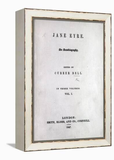 Title Page to the First Edition of 'Jane Eyre' by Charlotte Bronte, 1847-English School-Framed Premier Image Canvas