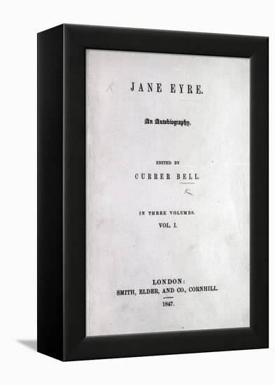 Title Page to the First Edition of 'Jane Eyre' by Charlotte Bronte, 1847-English School-Framed Premier Image Canvas