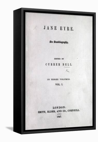 Title Page to the First Edition of 'Jane Eyre' by Charlotte Bronte, 1847-English School-Framed Premier Image Canvas