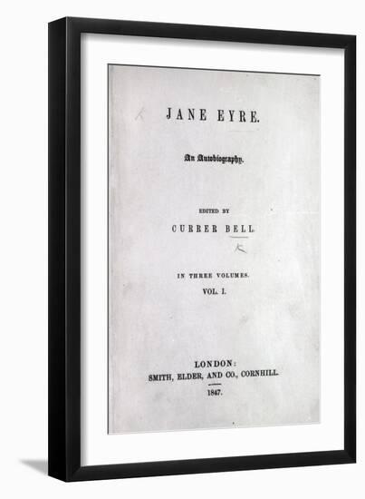 Title Page to the First Edition of 'Jane Eyre' by Charlotte Bronte, 1847-English School-Framed Giclee Print