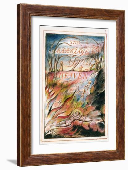 Title Page to 'The Marriage of Heaven and Hell', 1790-3-William Blake-Framed Giclee Print