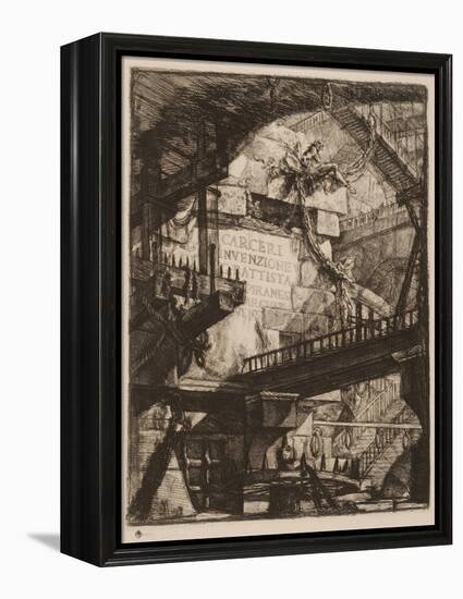 Title Plate, Plate I from Imaginary Prisons, C.1750 (Etching on Paper)-Giovanni Battista Piranesi-Framed Premier Image Canvas