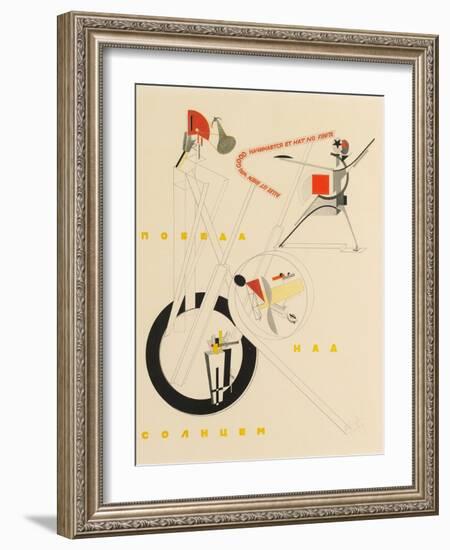 Title Sheet of Victory over the Sun by A. Kruchenykh, 1923-El Lissitzky-Framed Giclee Print