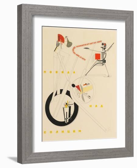 Title Sheet of Victory over the Sun by A. Kruchenykh, 1923-El Lissitzky-Framed Giclee Print